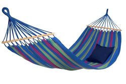 AMAZONAS Hangmat Aruba Juniper, weerbestendig en uv-bestendig, 210 x 80 cm, tot 180 kg, blauw gestreept