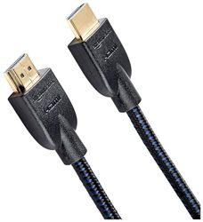 Amazon Basics Cabo HDMI entrançado - 0,9 m, preto/azul
