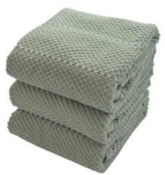 Strofinacci da cucina verde salvia: panno 100% cotone morbido pulizia asciugatura assorbente spugna testurizzata, set di 3 multiuso per uso quotidiano