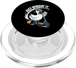 Just Wingin' It Bell Rings Humor para estudiantes escolares Pato divertido PopSockets PopGrip para MagSafe
