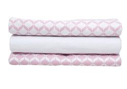 Motherhood flanelldukar/flanellblöjor/babyunderlägg (3-set) 70 x 80 cm, 100% naturlig ren bomull - Eko-Tex Standard 100, Rosa Classics 2017