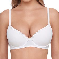 Susa - Wiesn-Zauber Dirndl-BH 8025 mit Push-Up-Schalen, Reggiseno Donna, Weiß 003, 85B