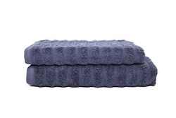 Sally Jacquard towel set 1+1, Cotton, DENIM BLUE, 50X96+40X56