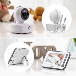 Reer 80440 Videobabymonitor med mörkerseende kamera och rörelsespårning, vit, BabyCam XL