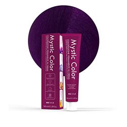 Mystic Color, Correcteur Violet, Crème Matifiante Professionnelle Longue Durée, avec Kératine Hydrolysée, Huile d'Argan et Calendula, 100 ml