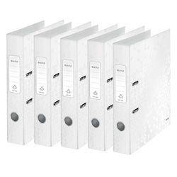 Leitz Archivador de palanca "WOW 1006 180°", tamaño A4, 50 mm, color blanco perla