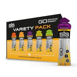 Science In Sport GO Isotonic Energy Gels, Running Gels with 22g Carbohydrates, Low Sugar, Variety Pack of Assorted Flavours, 60ml Per Serving (15 Pack)