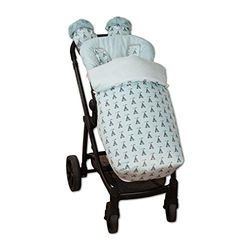 Saco de bebé universal cadeira polar interior luvas de presente correspondente!2 cobre arnês de presente a condizer! Destacável, tecido traseiro 3D, repele a água (Tepee água-marinha)