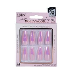 Falling in HOLLYWOOD - Catwalk | Press on Nails Long and Extra Long Coffin Style, Colorful Patterns False Nails for Daily Wear, Festival, and Holiday Nails