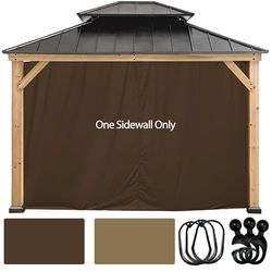 CoastShade Tuinhuisje vervangend gordijn voor 24 x 20 of 10 x 30 cm of 10 x 12 cm, zomerpaviljoen voor buitenpaviljoen, 6,7 ft hoogte, slechts 1 paneel zijwand, herfstpaviljoen zijwand, bruin