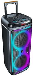 Majestic FLAME T88 – Party speaker Bluetooth a trolley, Luci LED, ingressi USB/MICRO SD/AUX/MIC, Telecomando e Microfono, TWS, Batteria ricaricabile, Maniglia e ruote per il trasporto