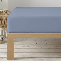 Degrees home Collection Hoeslaken, 160 x 200 x 33 cm, microvezel, geborsteld polyester, grijsblauw