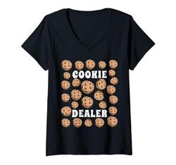 Donna Commerciante di biscotti Amante dei biscotti divertente Maglietta con Collo a V