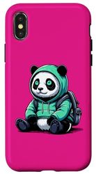 Custodia per iPhone X/XS Panda Alieno UFO Panda extraterrestre