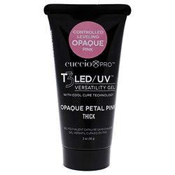 Cuccio T3 Led/Uv Controlled Levelling Thick Viscosity Gel, Opaque Petal Pink Tube, 30 g