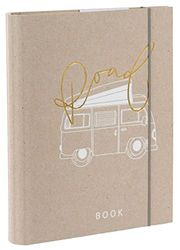 goldbuch 63 007 Photo Notebook Road Trip Book, Writing Book 18.5 x 23 x 3 cm, Note Book 50 Pages Dotted, Sketchbook Cover FSC Cardboard, FSC Paper 170 g/m², Gold and White Embossing, Photo O-book grey