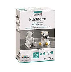 Glorex 6 8071 20-Farina plastiforme Avorio, Abete Rosso, 1000 g, Argilla per Modellare Che Si asciuga all'Aria, Leggera Come Il Legno, Wood, Ivory