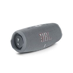 JBL Charge 5; Draagbare en draadloze JBL bluetooth speaker met diepe bas, IP67-waterbestendig en stofdicht, 20 uur afspeeltijd, ingebouwde powerbank, in het grijs