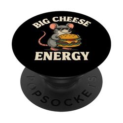 Gráfico divertido de ratón Big Cheese Energy PopSockets PopGrip Adhesivo