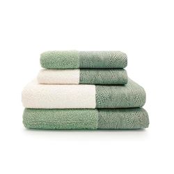 CREOLE Set di asciugamani da bagno, Venere smeraldo, 4 unità