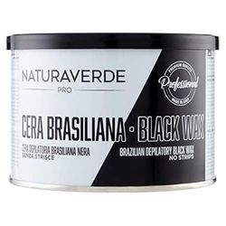 Naturaverde | PRO - Cera Depilatoria Brasiliana Liposolubile, Senza Strisce, Ceretta Brasiliana, Cera a Caldo, Ceretta a Caldo, Barattolo da 400g