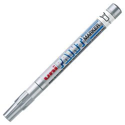 uni-ball 182111 - Lackmarker Uni Paint PX-21, mit Rundspitze, 1 – 1,5 mm, dünn, silber, 1 Stück