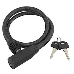 Merriway BH04729 Cadenas à spirale et clés pour vélo Noir 10 mm x 1 m