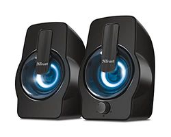 Trust Gemi RGB LED 2.0 PC Speakers for Computer and Laptop, 12 W, USB Powered, Illuminated - Black
