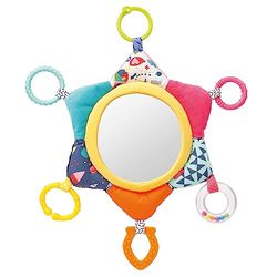 Fehn 055443 lustro Activity Sonne COLOR Friends – zabawka do zawieszenia dla niemowląt i małych dzieci od +0 miesięcy – wspomaga rozwój i samopercepcję – rozmiar: 34 cm