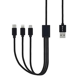 Tellur TLL155211 multiUSB-kabel 3-i-1 USB-laddkabel adapter, 1 m svart