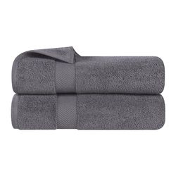 Överlägsen kollektion supermjuk och absorberande badlakanset, bomull, svart, set med 2 Modern Bath Towel Set Grå