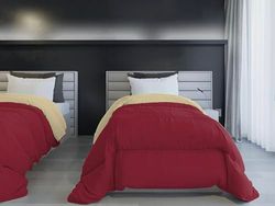 Italian Bed Linen Edredón de Invierno ignífugo Bicolor SAIA, Burdeos/Crema, 170 x 260 cm