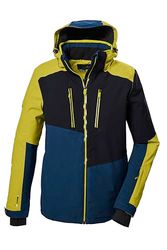 killtec Uomo Giacca da sci/giacca funzionale con cappuccio e paraneve con chiusura a cerniera KSW 70 MN SKI JCKT, dunkellime, XL, 41957-000