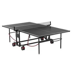 VEVOR Tavolo da Ping Pong in Alluminio, Set da Tavolo da Ping Pong per Interni ed Esterni, Tavolo Pieghevole Portatile, con Rete a Morsetto Rapido e Grandi Ruote Bloccabili, Montaggio in 10 Minuti