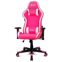 DRIFT GAMING Barbie Edition- Professionell stol, Andningsbart tyg tyg, 2D Vadderad armstöd, Kolv Klass 4, Lumbar/Cervical kudde, Rosa/Vit