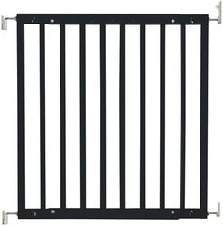 Safetots Barreira de escada de madeira maciça com fixação por parafusos, preto, 63,5 cm - 105,5 cm, porta de bebé de madeira, barreira de segurança de ajuste de parafuso