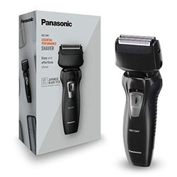 Panasonic ES-RW31-K503 - Afeitadora y recortadora para hombre (2 en 1, hojas precisión nanométrica, cabezal giratorio flexible, lavable, hojas dobles, luz de carga) negro