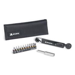 Granite Rocknroll TQ Torque Ratchet Kit de Herramientas para Bicicletas, Kit de multiherramientas para Bicicletas con 10 Puntas de Herramientas y Barra de extensión (Negro)