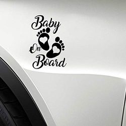 Stukk Stickers Pegatina de vinilo para ventana de coche, diseño de bebé a bordo, 12,7 x 17,8 cm, color negro