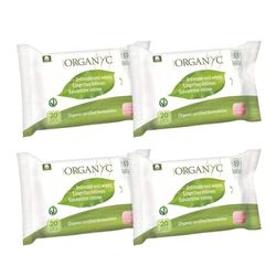 Organyc Intimate Care Wipes 100% Organic Cotton 4 Pack (4 x 20)