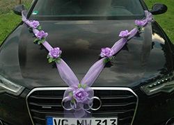 Organza M Auto sposi Rose Decorazione Auto Gioielli Matrimonio Car Auto Wedding Decorazione (Viola/Viola)