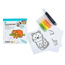 Comansi - Luiaard beer, olifant, tijger, Tucan STICKER ART BASIC ANIMALES: Maak je eigen 3D-stickers (1)