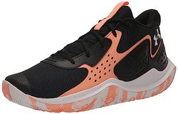 Under Armour UA Jet '23 Basketbalschoenen, uniseks, volwassenen, zwart/Bubble Peach/wit, maat EU 42,5, zwart/wit (Black Bubble Peach White), 42.5 EU