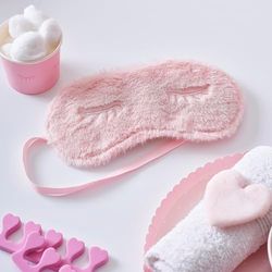Ginger Ray Máscara de ojos bordada para niños, color rosa, accesorio para fiesta de cumpleaños, color liso, 1 unidad (paquete de 1)