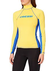 Cressi Rash Guard Lady Long SL Camiseta Mangas Largas, en Tejido Elástico Especial, Protección Solar UV (UPF) 50+, Mujeres, Amarillo/Azul Royal, XS