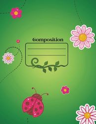 Garden Style Ladybug and Flowers Sketchbook | 8.5 x 11 in, 60 Blank Pages: Bright Green Garden-Style Cover with Pink Ladybug and Flowers | Perfect for ... or as a Fun Gift for Kids and Tweens