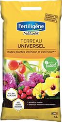 FERTILIGENE NATUREN FUNI6P - Terreau Universel Plantes Intérieur et Extérieur UAB 6 L -Accroît les récoltes-Favorise la floraison et l'enracinement -Terreau avec engrais organique - Fabriqué en France