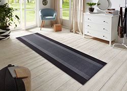 HANSE Home Tapis de Couloir 80 x 350 cm - Tapis Doux à Poils Courts - Design Moderne - pour Couloir, Chambre à Coucher, Chambre d'enfant, Salle de Bains, Salon, Cuisine - Noir