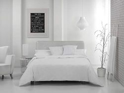 TELIA - Funda nórdica de algodón de 600 hilos color blanco - Cama de 135/140 (1 pieza) - 100% algodón