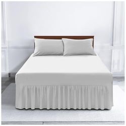 GC GAVENO CAVAILIA Lençol de baixo em percal, poliéster e algodão, branco, duplo, duplo
